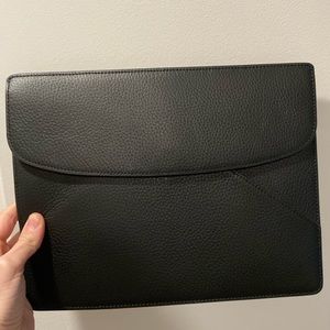 Neely and Chloe Black Leather Clutch/Laptop Sleeve